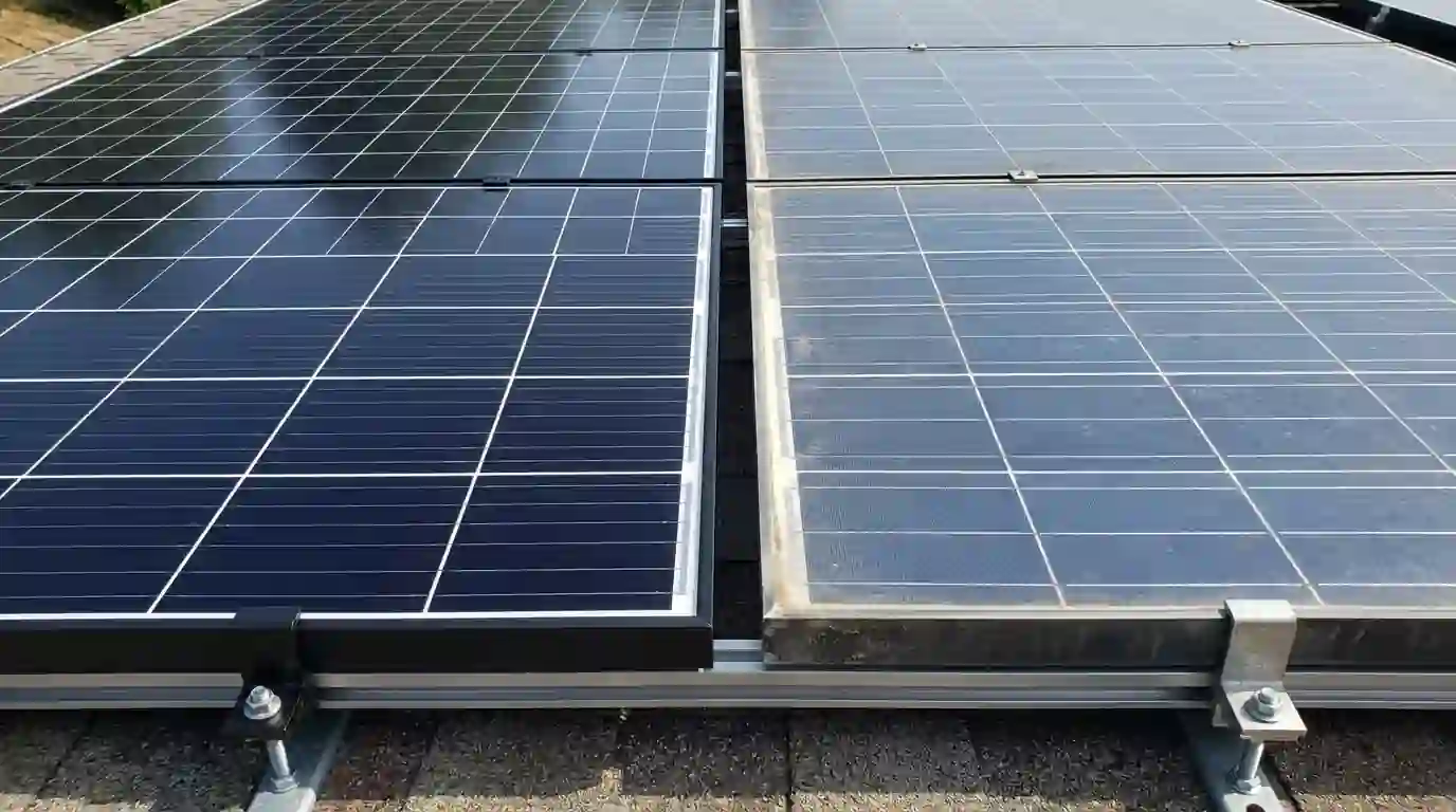 New solar panels alongside an older array