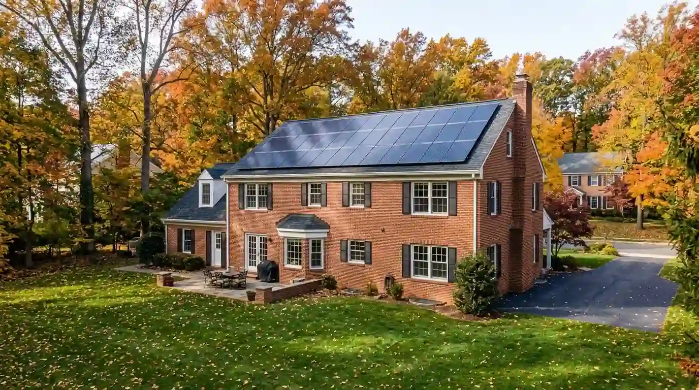 Rooftop solar on a Montgomery County, MD home