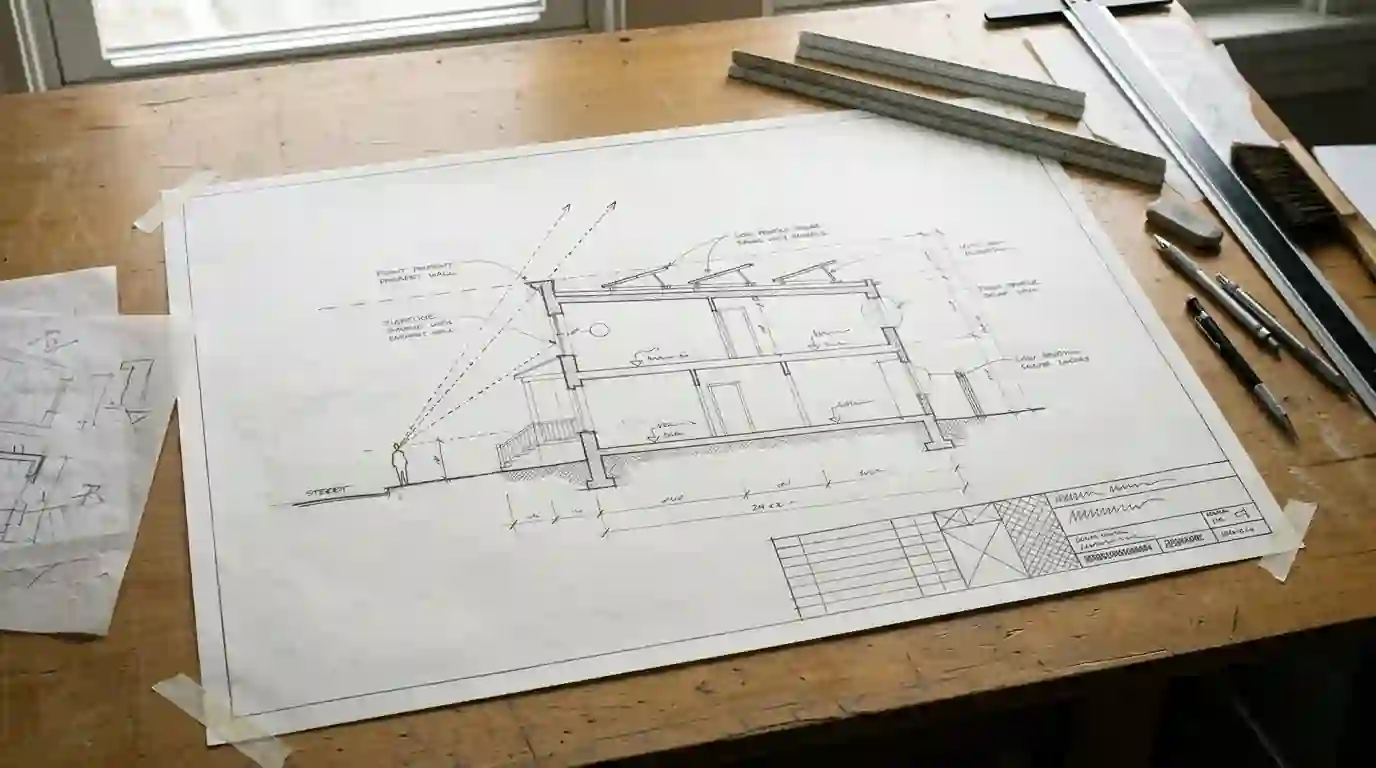 Sightline drawing prepared for historic review