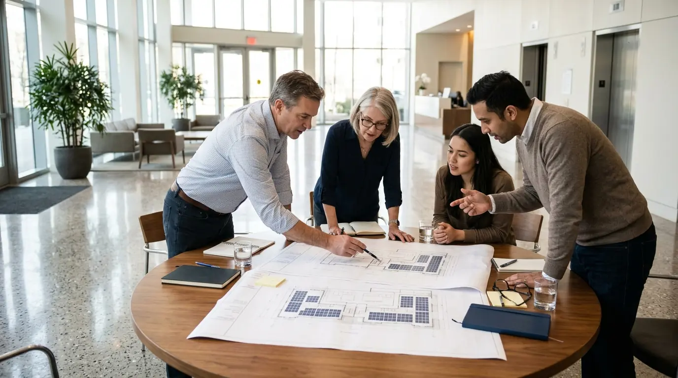 Condo board reviewing a solar proposal