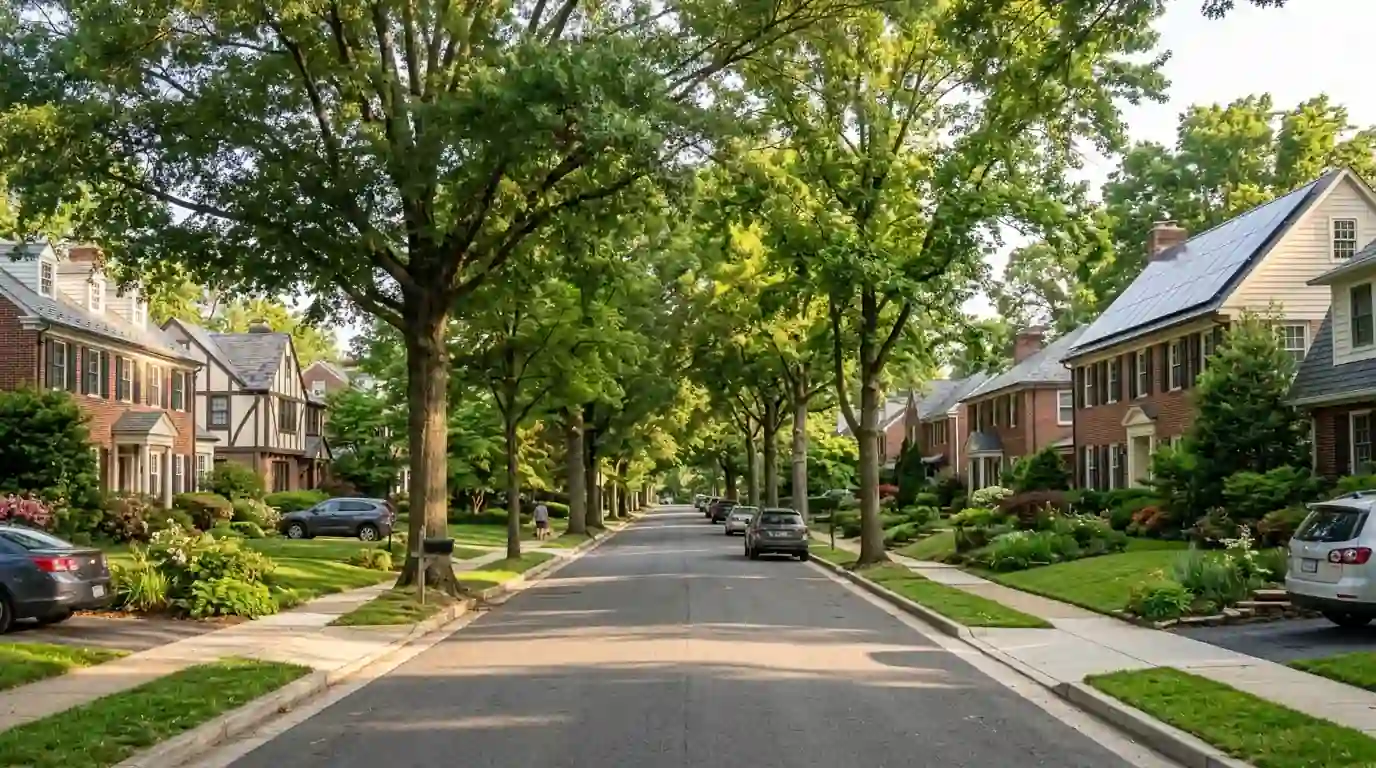 Detached homes with solar in Chevy Chase, DC