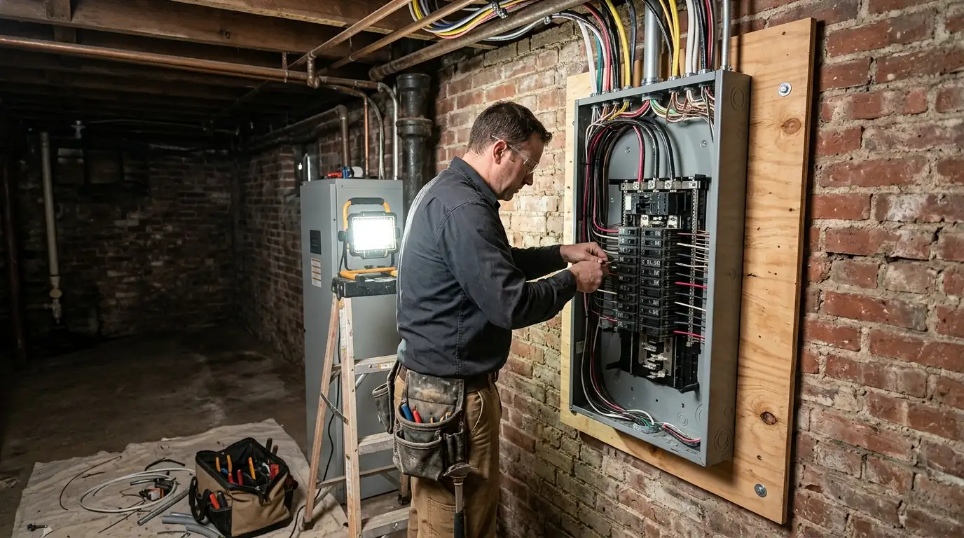 New 200 amp main panel installed in a DC rowhouse basement