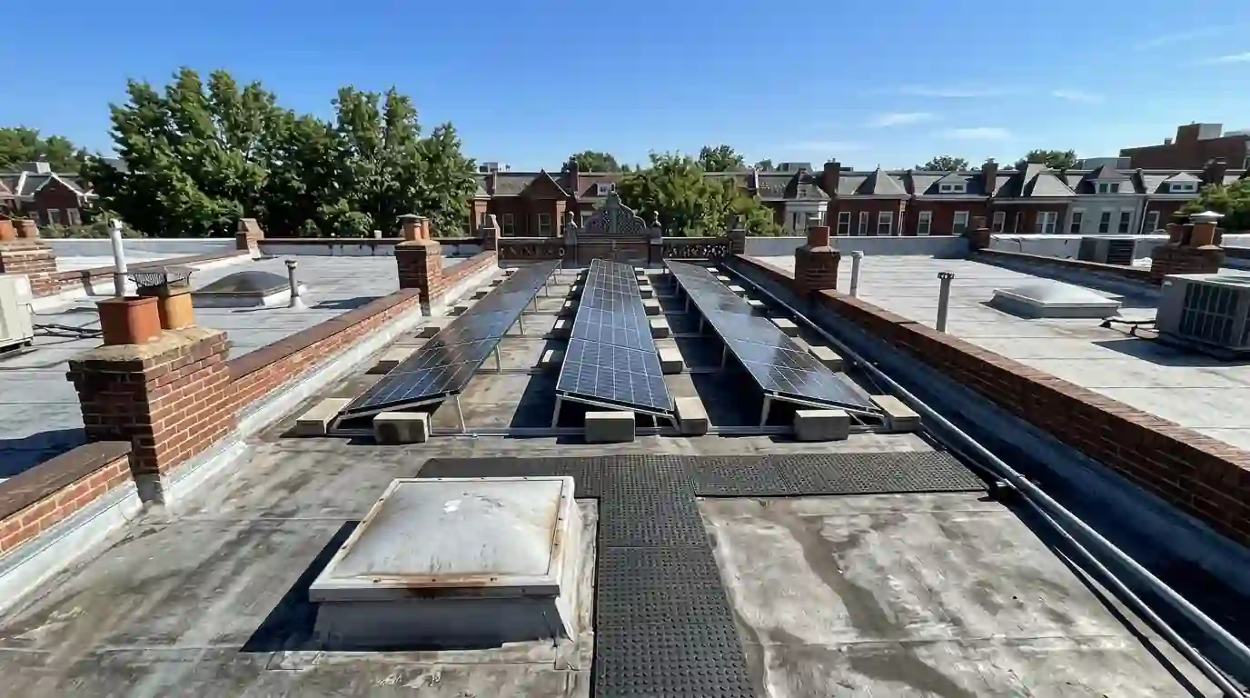 Rowhouse array with a clear hatch walkway