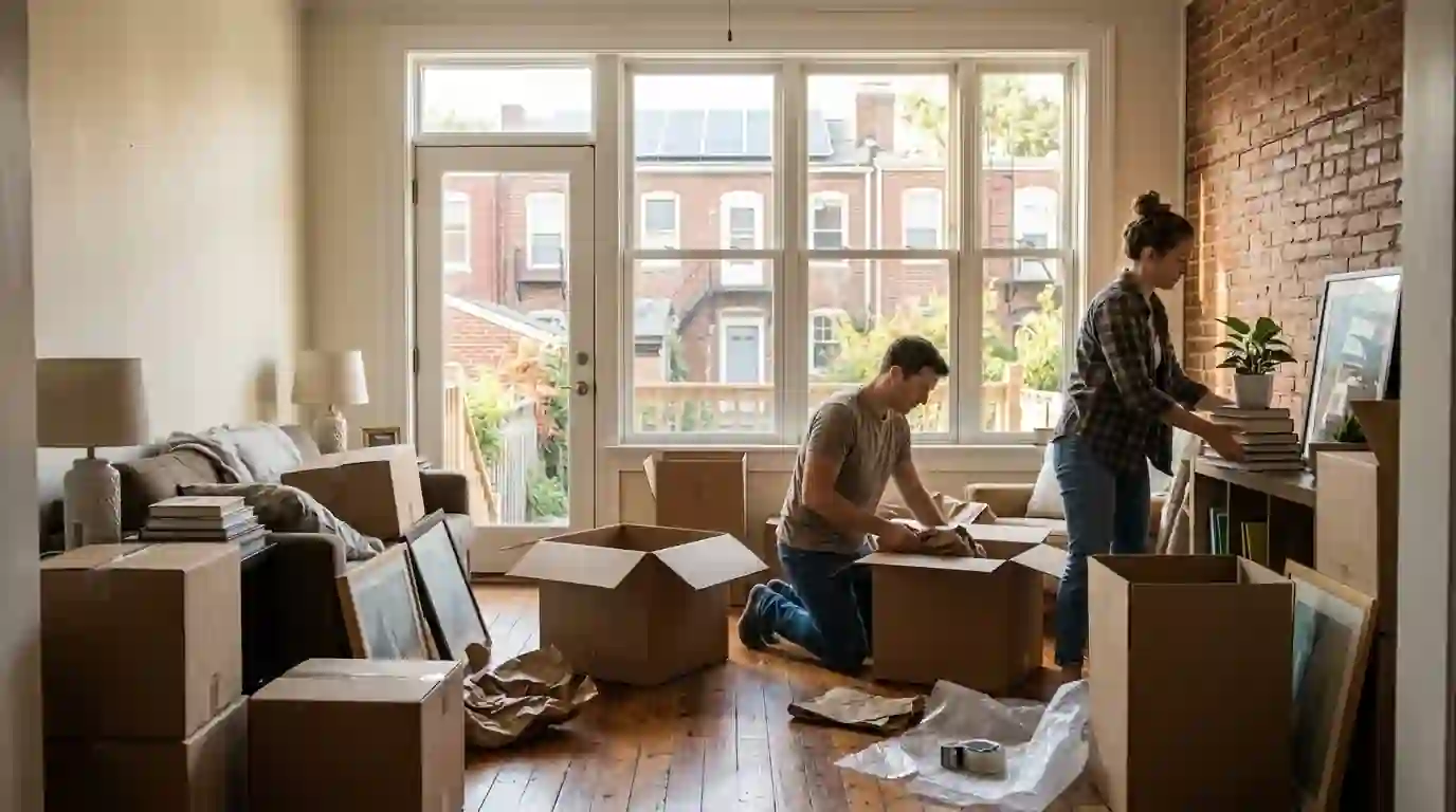 New owners settling into a Washington, DC rowhouse that already has solar