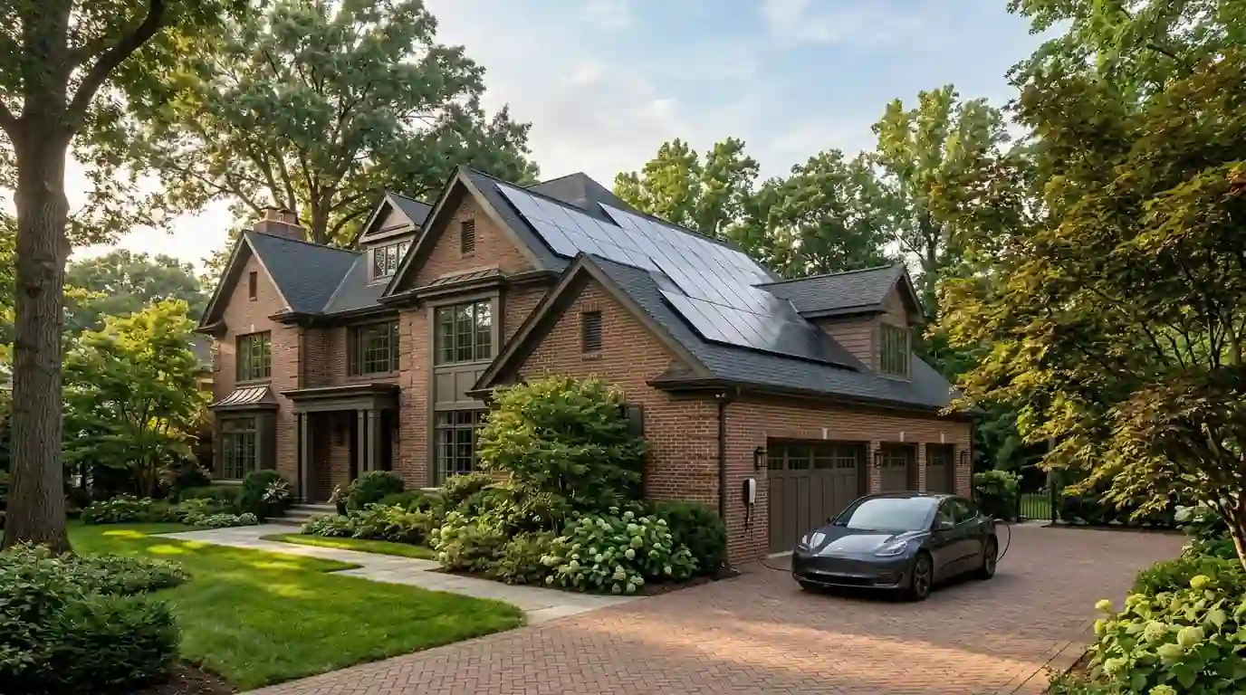 Solar and an EV at a Bethesda, MD home