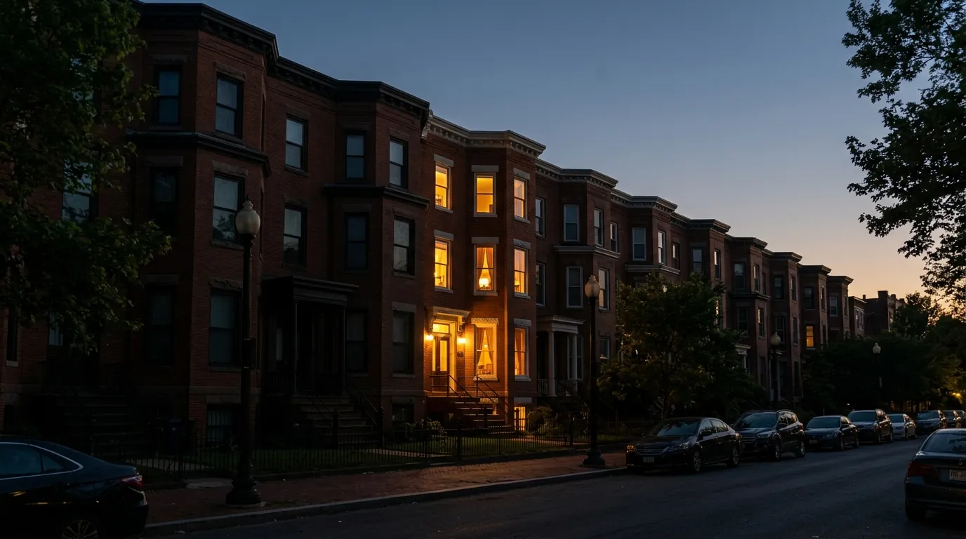 Rowhouse with power during a neighborhood outage